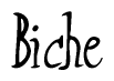 The image is of the word Biche stylized in a cursive script.