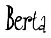 The image is of the word Berta stylized in a cursive script.