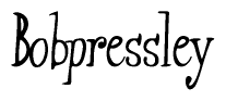 The image contains the word 'Bobpressley' written in a cursive, stylized font.