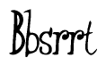 The image contains the word 'Bbsrrt' written in a cursive, stylized font.