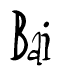 The image contains the word 'Bai' written in a cursive, stylized font.