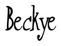 The image is a stylized text or script that reads 'Beckye' in a cursive or calligraphic font.