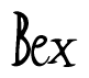 The image is of the word Bex stylized in a cursive script.