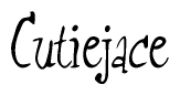 The image is a stylized text or script that reads 'Cutiejace' in a cursive or calligraphic font.