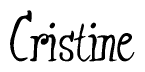 The image is a stylized text or script that reads 'Cristine' in a cursive or calligraphic font.