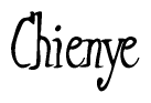 The image contains the word 'Chienye' written in a cursive, stylized font.