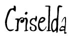 The image contains the word 'Criselda' written in a cursive, stylized font.