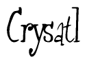 The image is of the word Crysatl stylized in a cursive script.