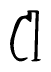 The image contains the word 'Cl' written in a cursive, stylized font.