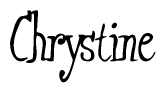 The image is a stylized text or script that reads 'Chrystine' in a cursive or calligraphic font.