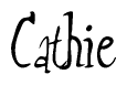 The image contains the word 'Cathie' written in a cursive, stylized font.