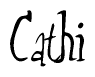 The image contains the word 'Cathi' written in a cursive, stylized font.