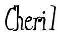 The image contains the word 'Cheri1' written in a cursive, stylized font.