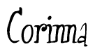 The image is of the word Corinna stylized in a cursive script.