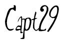 The image is a stylized text or script that reads 'Capt29' in a cursive or calligraphic font.