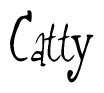 The image is of the word Catty stylized in a cursive script.