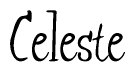 The image is a stylized text or script that reads 'Celeste' in a cursive or calligraphic font.