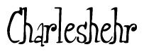 The image is of the word Charleshehr stylized in a cursive script.