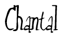 The image is a stylized text or script that reads 'Chantal' in a cursive or calligraphic font.