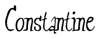 The image contains the word 'Constantine' written in a cursive, stylized font.