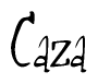 The image is a stylized text or script that reads 'Caza' in a cursive or calligraphic font.