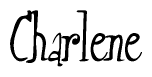 The image contains the word 'Charlene' written in a cursive, stylized font.