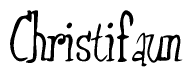 The image is a stylized text or script that reads 'Christifaun' in a cursive or calligraphic font.
