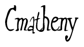The image is a stylized text or script that reads 'Cmatheny' in a cursive or calligraphic font.