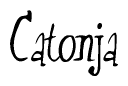 The image is of the word Catonja stylized in a cursive script.