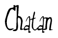 The image contains the word 'Chatan' written in a cursive, stylized font.
