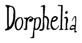 The image contains the word 'Dorphelia' written in a cursive, stylized font.