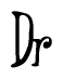 The image contains the word 'Dr' written in a cursive, stylized font.
