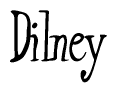 The image contains the word 'Dilney' written in a cursive, stylized font.