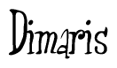 The image is of the word Dimaris stylized in a cursive script.