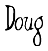 The image contains the word 'Doug' written in a cursive, stylized font.