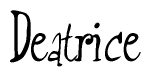 The image is of the word Deatrice stylized in a cursive script.