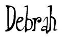 The image is of the word Debrah stylized in a cursive script.