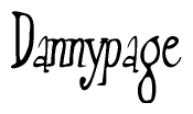 The image contains the word 'Dannypage' written in a cursive, stylized font.