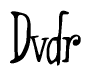 The image contains the word 'Dvdr' written in a cursive, stylized font.