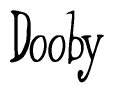 The image contains the word 'Dooby' written in a cursive, stylized font.