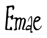 The image contains the word 'Emae' written in a cursive, stylized font.
