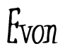 The image contains the word 'Evon' written in a cursive, stylized font.