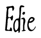 The image is a stylized text or script that reads 'Edie' in a cursive or calligraphic font.