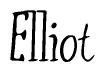 The image contains the word 'Elliot' written in a cursive, stylized font.