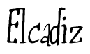 The image is a stylized text or script that reads 'Elcadiz' in a cursive or calligraphic font.
