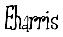   The image is of the word Eharris stylized in a cursive script. 