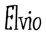 The image is of the word Elvio stylized in a cursive script.