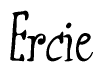 The image is a stylized text or script that reads 'Ercie' in a cursive or calligraphic font.