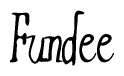 The image contains the word 'Fundee' written in a cursive, stylized font.