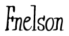 The image is a stylized text or script that reads 'Fnelson' in a cursive or calligraphic font.